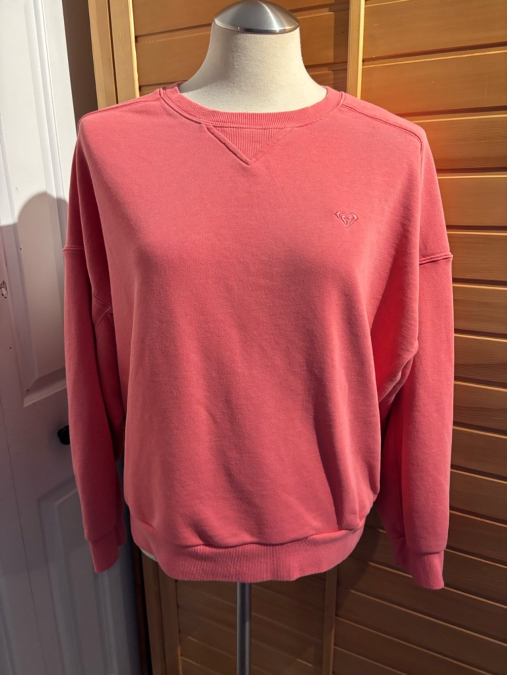 Roxy Coral Pink Relaxed Crewneck Sweatshirt